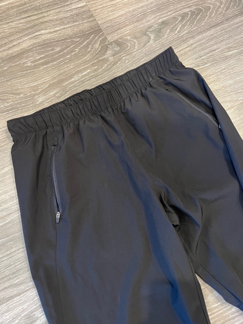 Asics Black Running Track Pants With Reflective Accent View 2